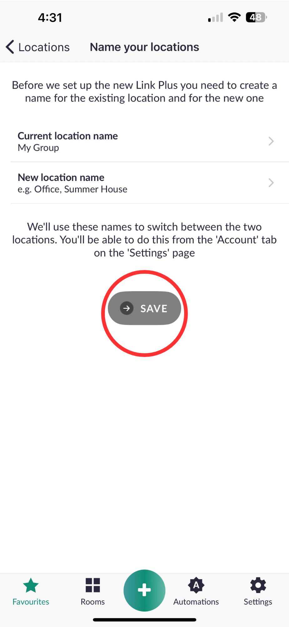 How to add another Link plus hub to your account and Manage locations